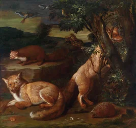 Wild Animals in Front of a Landscape Background
